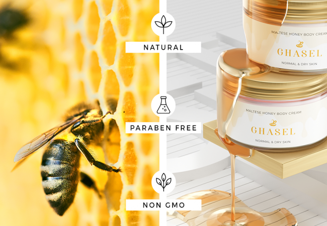 Meet the super-nourishing Ghasel Maltese Honey Body Cream!